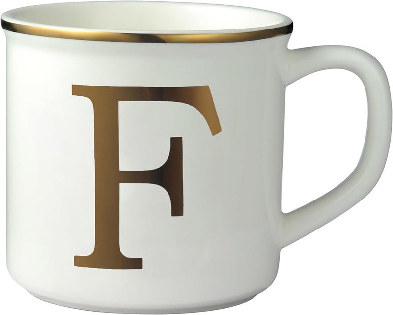 Miicol Ceramic Coffee Mug 16 oz, Monogram Coffee Cup, Golden Initial Tea Mug, Personalized Tea Cup, Unique Gift, Large Mug for Home, Office, Letter F - Image 1